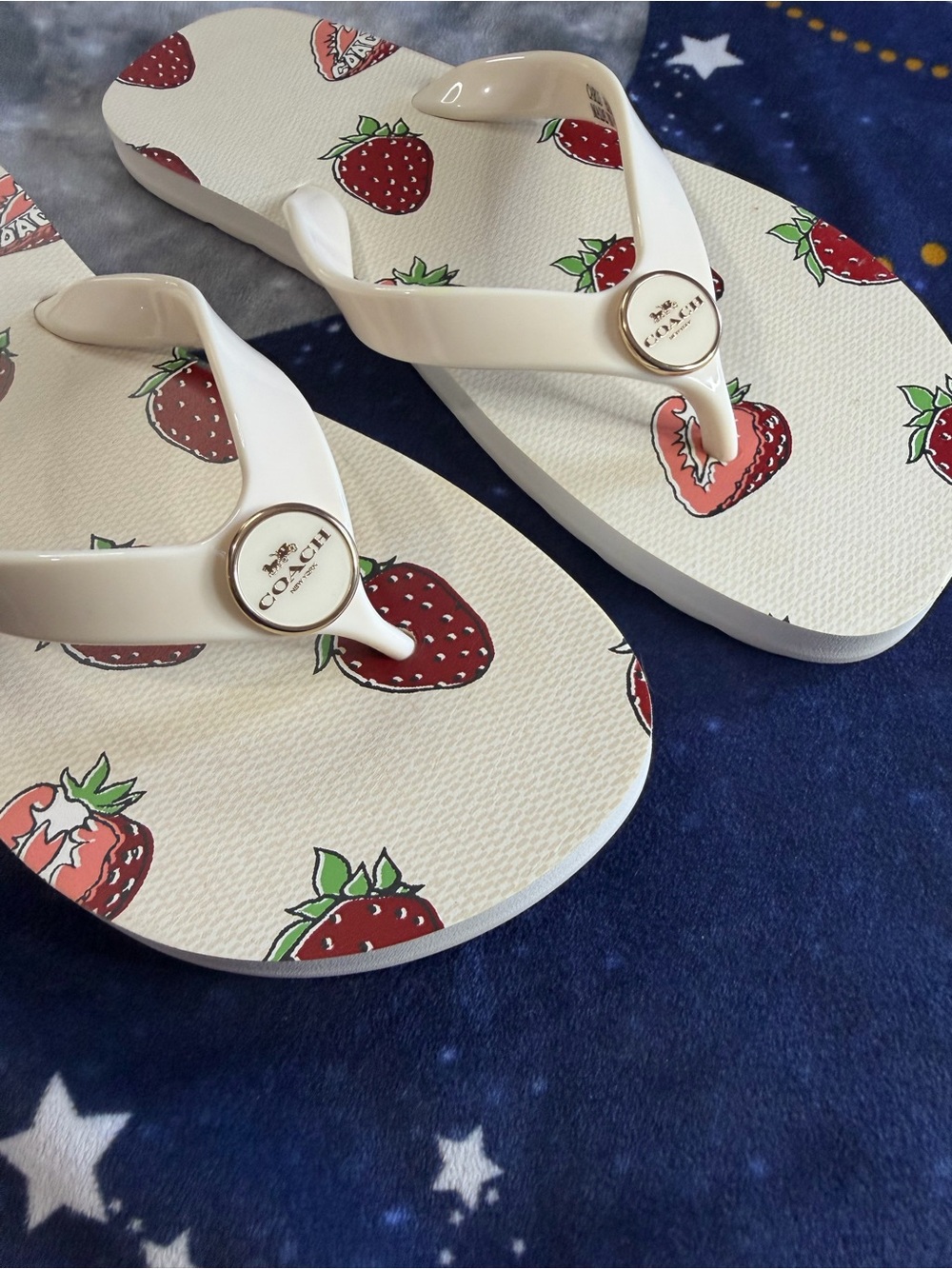 Coach Zayn Flip Flops with Strawberry Print - Picture 3 of 5